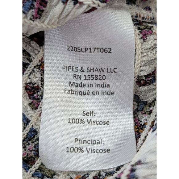 EUC Veronica Beard Kali Floral Multi Color Smocked Blouse Floral Size 8 Medium - Picture 8 of 9